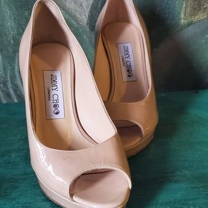MISMATCHED Jimmy Choo Patent Peeptoe Heels! 36/37